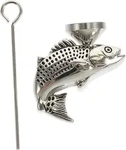 DINHEAROM 1Set Pet Cinerary Urn Pendant Stainless Steel Memorial Jewelry for Pet Ashes Fish Shaped Keepsake with Funnel and Needle Lightweight Commemorative Pendant for Pet Funeral