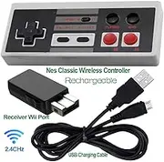 2 Pack Rechargeable NES Classic Mini Wireless Controller -TURBO/HOME EDITION-Rapid Buttons Edition for Nes Wii Gaming System with 2.4G Wireless Receiver(2020 Upgraded)
