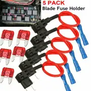 5PCS 10A Add Circuit Mini Blade Fuse Boxe Holder ATO ATC Piggy Back Tap AU