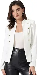 [Allegra K] Double Breasted Blazer for Women's Long Sleeve Peplum Open Front Steampunk Jacket