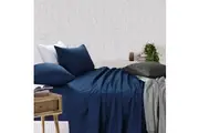 Amsons Sheet Set - Fitted & Flat Sheet With Pillowcases - Deep Blue