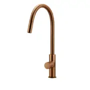 Meir Round Piccola Pull Out Kitchen Mixer Tap - Pinless Handle Lustre Bronze MK1