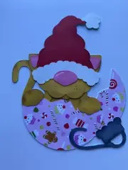 Christmas Cat Kitten Santa Pet Scrapbook Card Making Paper Piecing Pre Made