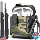 RFUNGUANGO for AirPods 2nd Generation Case Cover with Cleaner Kit, Military H