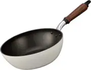 HOKURIKU ALUMI Deep Frying Pan Plael Teflon Treated Lightweight Made in Japan