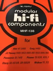 MHF-138 HI-FI SAMS MANUAL AKAI CRAIG JC PENNEY PANASONIC PIONEER SHARP NOS
