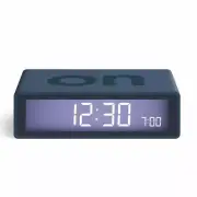 LEXON Digital LCD Alarm Clock Flip + LR150BF9 Dark Blue