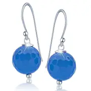 Solid 925 Sterling Silver Ms. Blue Earrings
