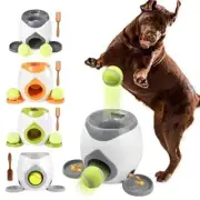 Automatic Tennis Ball Launcher with Dog Feeder Interactive Funny Reward Game