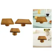 Square Wood Cake Display Stand Serving Tray Rustic for Christmas Decor