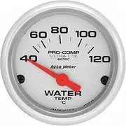 Auto Meter Ultra-Lite Analog Gauges Gauge, Ultra-Lite, Metric Water Temperature, 40-120 Degrees C, 2 1/ 16 in., Analog, Electrical, Each
