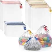 Vandoona Toy Storage & Organization Mesh Bags Set of 12 Eco Friendly Washable Mesh Bags & Color Coded Drawstrings by Size S, M, L. Playroom Organization, Baby Toys, Game Pieces, Toy Sets, Bathtub Toys