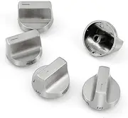 Allstare Stainless Steel W11122880 Stove knobs Replacement for Whirlpool Stove Parts Oven Knobs WFG745H0FS1 WFG745H0FH1 Whirlpool Gas Range Parts Cooktop Control Knobs 5 Pcs
