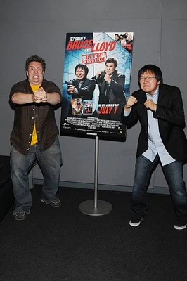 Actors Nate Torrence Masi Oka attend the "Get Smart" iTunes in-sto- Old Photo 1