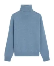 turtleneck sweater in seamless cashmere S blue