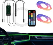 Car Interior Light, Cuttable USB Powered Interior Lights, to Music, Automotive LED Light Strip, Car Ambient Lighting Kit for Trucks Under Dash and Doors