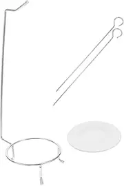 CRILSTYLEO 1 Set Stainless Steel Skewer Rack Multifunctional BBQ Skewer Holder for Outdoor Camping Picnics and Barbecues Easy to Clean Lightweight and Portable for Even Cooking