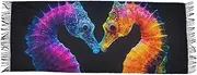 [AIXIWAWA] Women's Pashminas Scarf Neon Seahorse Print, Shawls Wrap Lightwight with Tassel for Evening Dress Dinner Party, Multicolor