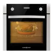 EuroChef 60cm Grill 8 Function Fan Forced 70L Built-in Oven - Stainless Steel