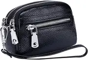 [FOMIYES] Double Zipper Clutch Wallet for Women Compact Outdoor Card Holder Zipper Design Coin Container for Travel Parties Shopping Special Occasions
