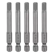5pcs H5.0 Hex Head Drill Bit Wrench 5mm Flat Tip 1/4" Shank 65mm Long Magnetic