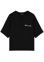 Balmain Logo-embroidered Cotton T-shirt - Black And White - L (UK14 / L) L (UK14 / L)