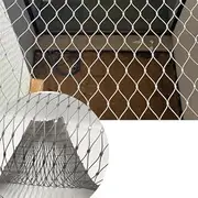 304 Stainless Steel Wire Mesh Safety Netting for High Altitude Applications Outdoor Rope Net with 10cm Mesh, Ideal for Zoo Cage, Balcony, and Stair Fence (0.8x30m/2.62x98.4ft)