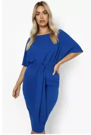 BOOHOO - Plus Tie Belt Kimono Sleeve Midi Dress Size 18 RRP$75