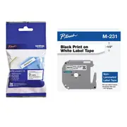 Brother P-touch Tape Label Black on White - 9mmx8m