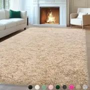 8x10 Area Rugs for Living Room, Large Fluffy Rugs for 8ft x 10ft Light Tan