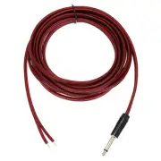 Gold Plated TS Mono Plug Cable, 16.4ft TS Mono Plug to Bare Wire Open End