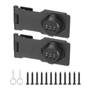 2Pcs 4.5" Combination Rotary Hasp Latch Lock 3-Digit Password Cabinet Gray