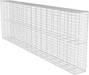 vidaXL Galvanized Steel Gabion Wall, 6-Metre Long, Rust-Proof, Weather Resistant, Easy to Assemble, Stable Retaining Structure for Landscape Design