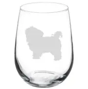 Maltese Dog Stemmed / Stemless Wine Glass