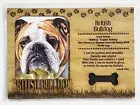 BRITISH BULLDOG Dog Profile Laser Engraved Wood Picture Frame Magnet