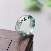 [SMDSAZ] Agate Jade Ring for Men and Women Couples Simple Plain Ring (Size : Inner diameter19mm)