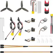 Motor Build Kit for RC Plane Conversion, DIY Twin Motor Kit for Foam Gliders Z80, Brushless Motor + ESC + Servo + Battery + Prop + Accessory (Standard + Battery)