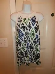 NWT NEW Ann Taylor TOP MEDIUM RACER BACK RAYON POLYESTER BLOUSE KEYHOLE