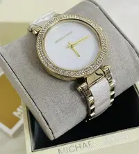 在飛比找Yahoo!奇摩拍賣優惠-MICHAEL KORS Parker 金色款 珍珠母貝錶盤