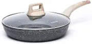 8-Inch Nonstick Frying Pan with Glass Lid, PFOA Free Granite Cookware
