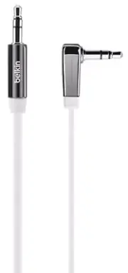 Belkin MIXIT Right Angle FLAT AUX 3.5mm Audio Cable (3 FT / 0.9 M) - White