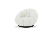 Beare Boucle Swivel Accent Chair - Cream White - Cream White