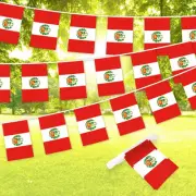 Peru Peruvian Bunting Banner Flag 8.2 x 5.5 Inch, Full String 33 Feet