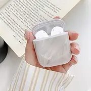 Air Smart Headphones Bluetooth Earphone Wireless Earphones Shockproof Oil Paint Silicone Protective Case for Apple AirPods 1/2(White) (Color : White)