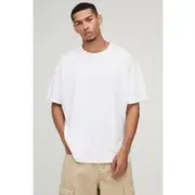 Mens White Premium Oversized Modal Content T-shirt