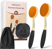 Sunscreen Brush Set - Sunblock Applicator for Kids, Adults, Child-Safe for Face and Body, Sun Lotion Applicator Sun Cream Brush with Cleaning Mat Travel Size (2 Pack) (Citrine)