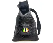 HAOMEJA DND Stuff Role Playing Dice Bag Drawstring Leather DND dice Bag, Storage Bag Black Sky Blue Eye