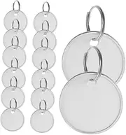 HOUDERCO 80pcs Metal Key Tags with Split Rings Blank Round Labels for Easy Identification for Keys Backpacks Crafts and Event Organization
