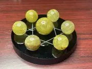 Mini 100% Natural Golden hair Rutilated Quartz 7 Star Group Sphere Ball Healing