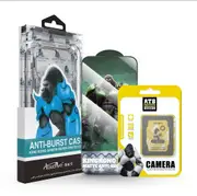 For iPhone 15 Pro Max Clear Atouchbo Anti-Shock Case + Front Matte Nano Ceramic Film + Camera Lens Cover 3in1 Full Coverage Pack